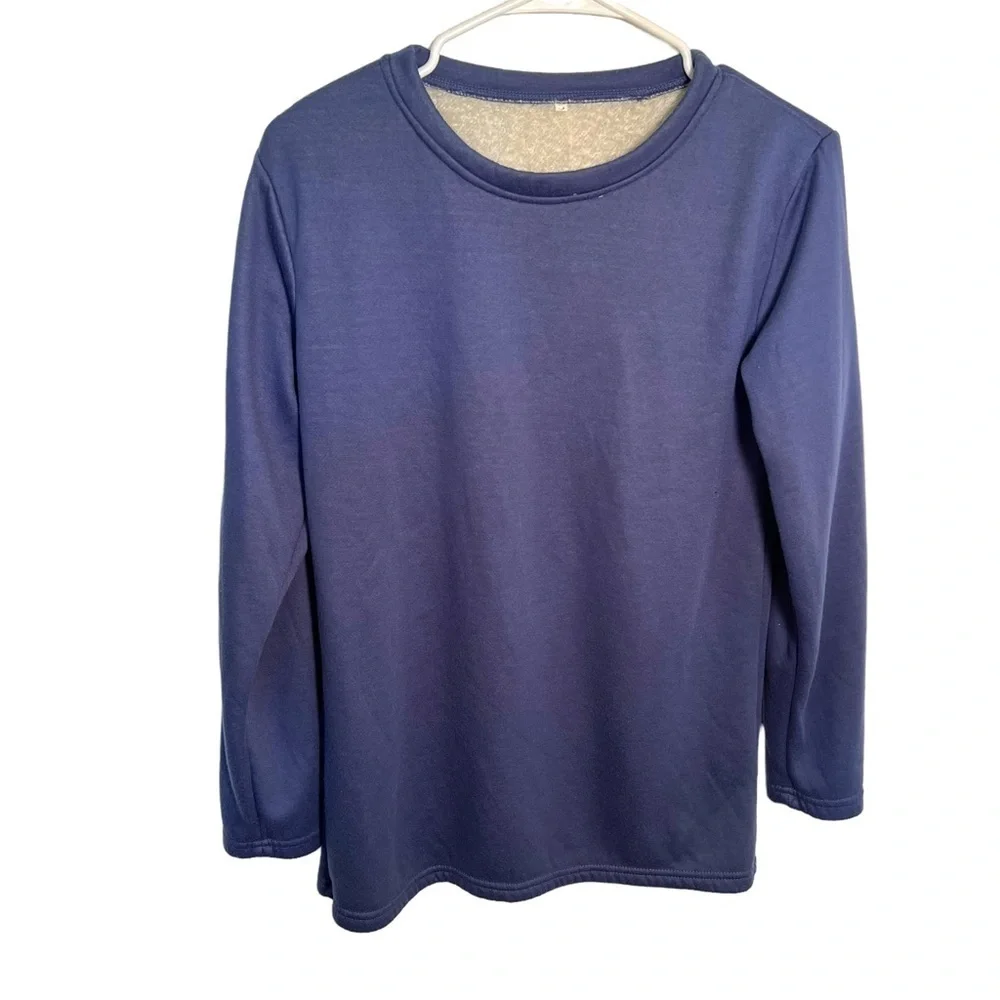 Crewneck Pullover Sweatshirt Blue Gray